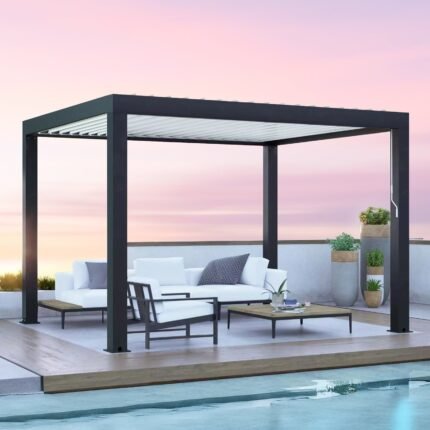 Yardistry Aluminum Louvered Pergola 12 x 12 ft - photo 8