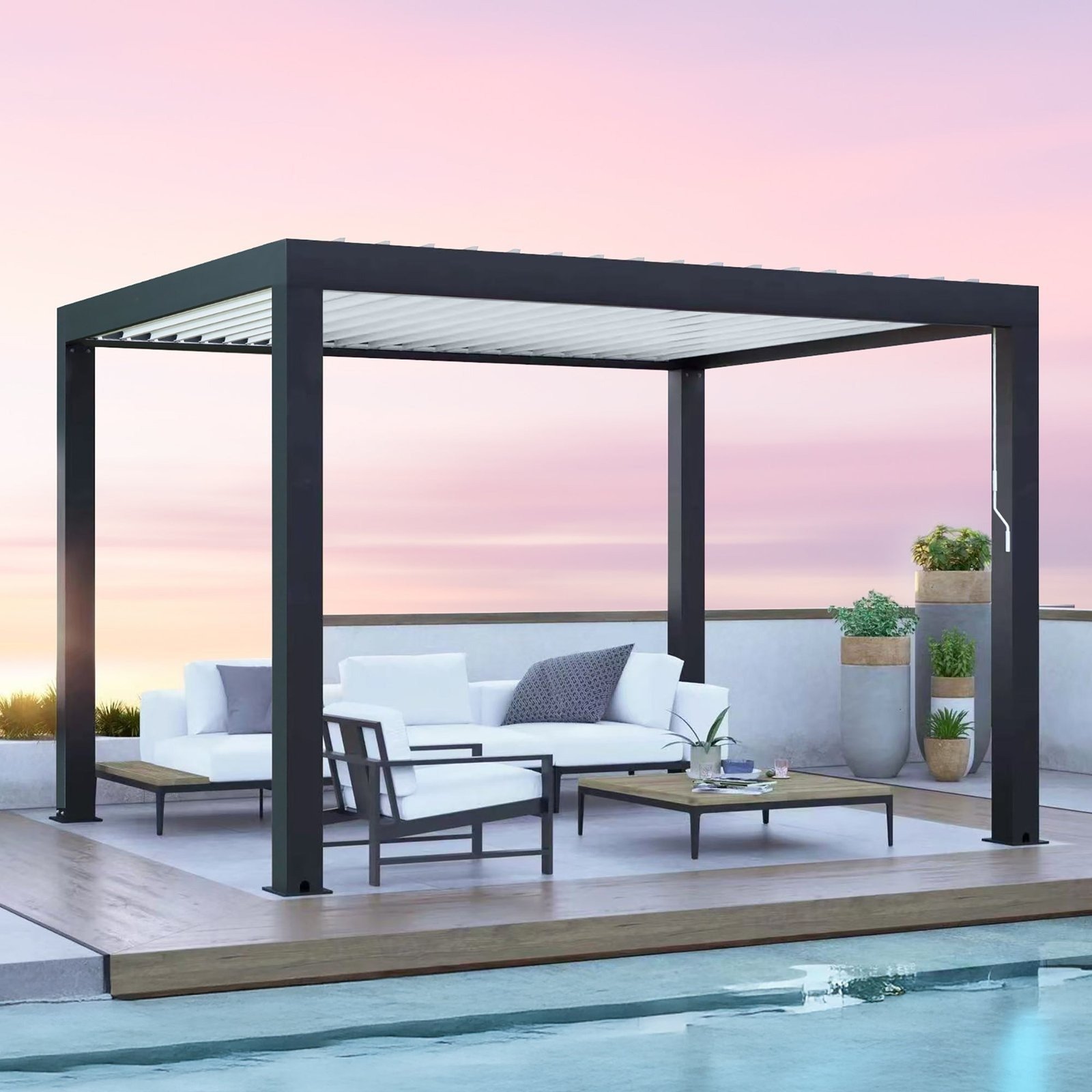 Yardistry Aluminum Louvered Pergola 12x12 ft