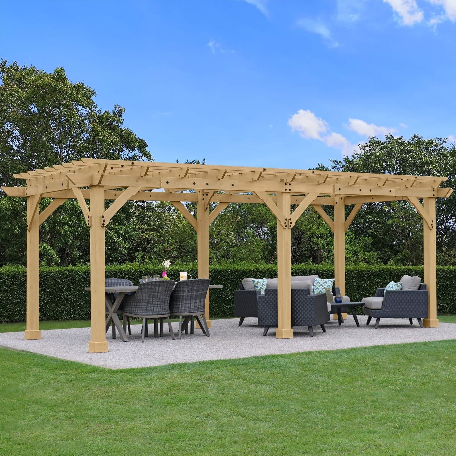 Yardistry Meridian Pergola Natural Cedar 10x22 ft