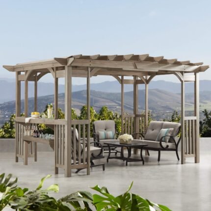 Yardistry Structures 10x14 Madison Cedar Pergola Timber Gray - photo 8
